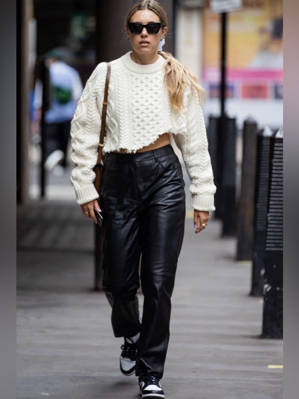 Alexia Admor Women's Wide Leg Vegan Leather Black Trousers Pants